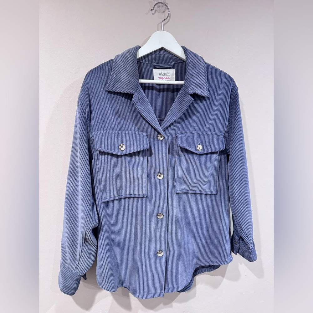 Ashley By 26 International Navy Pinstripe Top